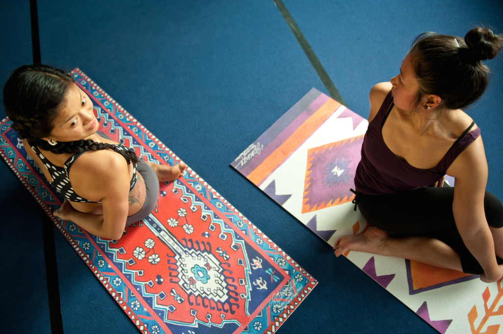 yoga mat on carpet